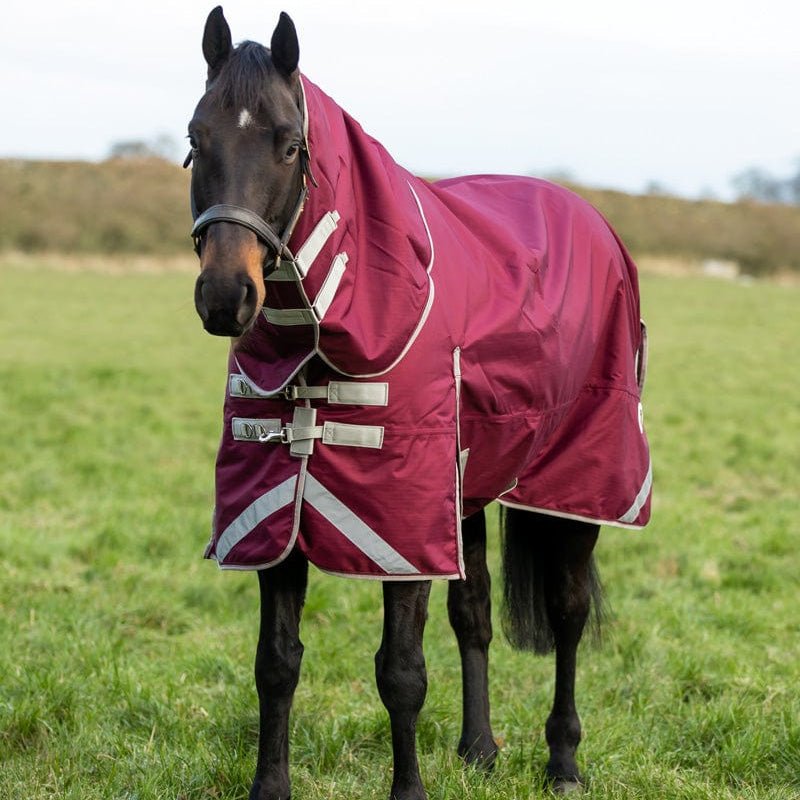 0g Burgundy Detachable Neck Turnout Rug - VALEQ