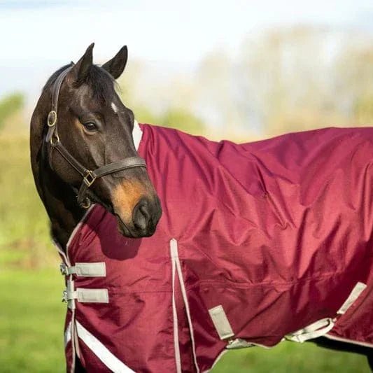 0g Burgundy Detachable Neck Turnout Rug - VALEQ