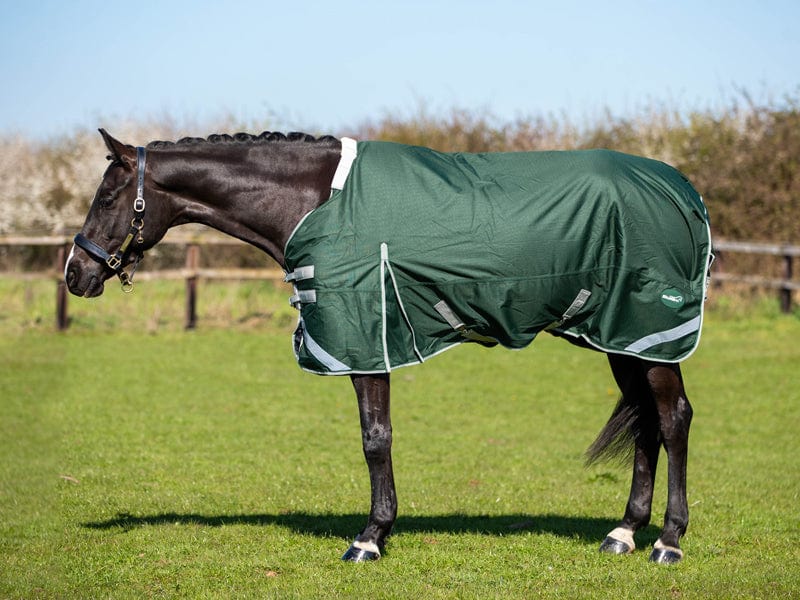 0g Detachable Neck Turnout Rug - Hunter Green - VALEQ
