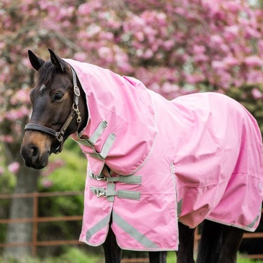 100g Detachable Neck Turnout Rug - Baby Pink - VALEQ