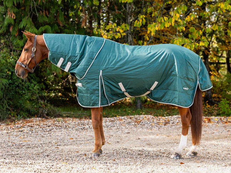100g Stable Rug With Detachable Neck - Hunter Green - VALEQ