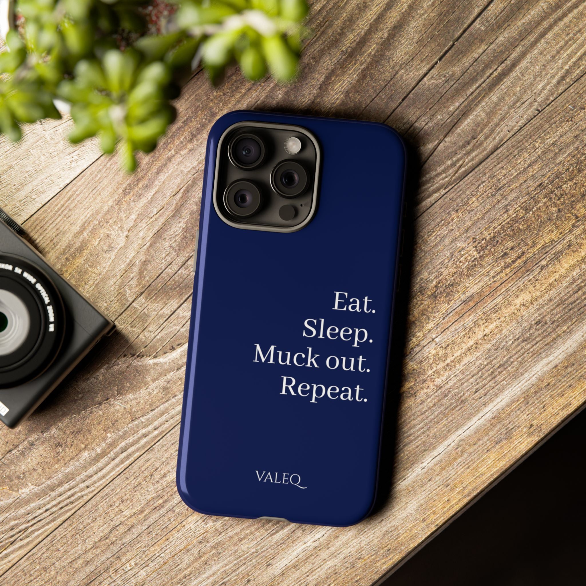 Eat. Sleep. Muck Out. Repeat. Tough Navy Phone Case