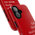 Eat. Sleep. Muck out. Repeat. Red Protective Phone Case