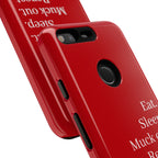 Eat. Sleep. Muck out. Repeat. Red Protective Phone Case