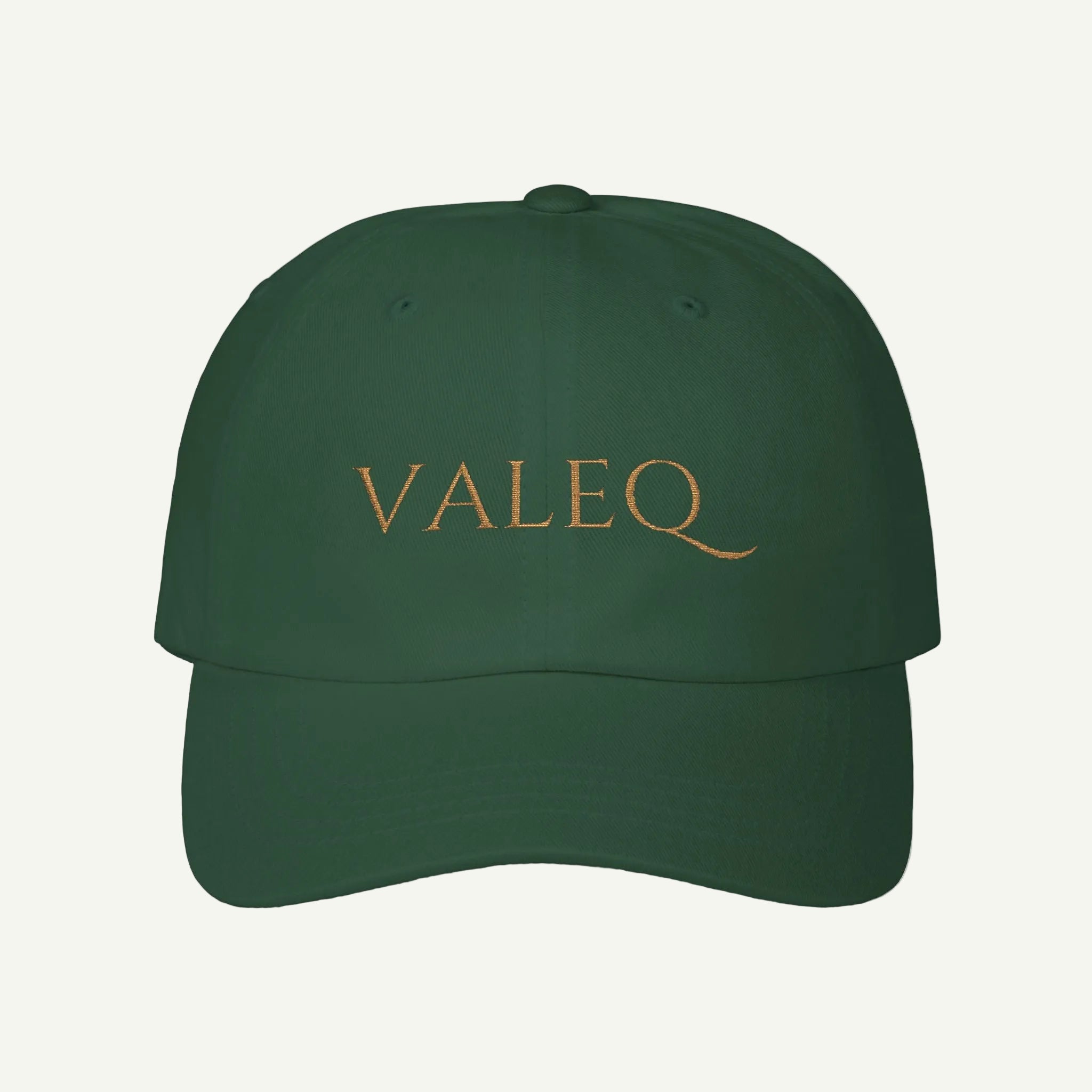 Green cap with 'VALEQ' logo on a white background