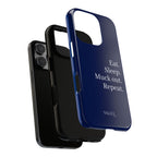 Eat. Sleep. Muck Out. Repeat. Tough Navy Phone Case