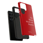 Eat. Sleep. Muck out. Repeat. Red Protective Phone Case