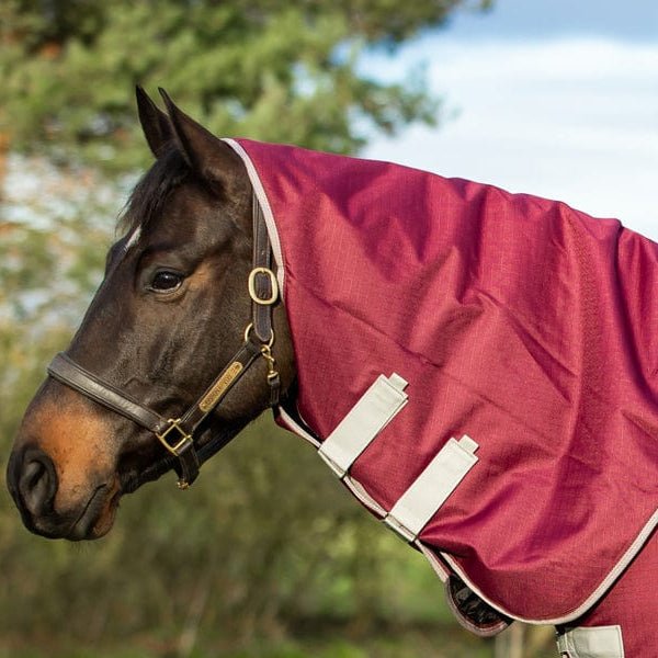200g Burgundy Turnout Rug Neck Cover - VALEQ