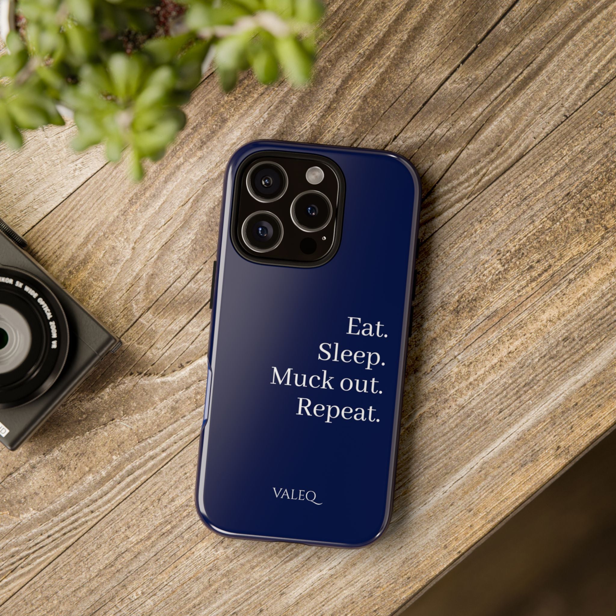 Eat. Sleep. Muck Out. Repeat. Tough Navy Phone Case