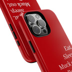Eat. Sleep. Muck out. Repeat. Red Protective Phone Case