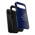 Eat. Sleep. Muck Out. Repeat. Tough Navy Phone Case