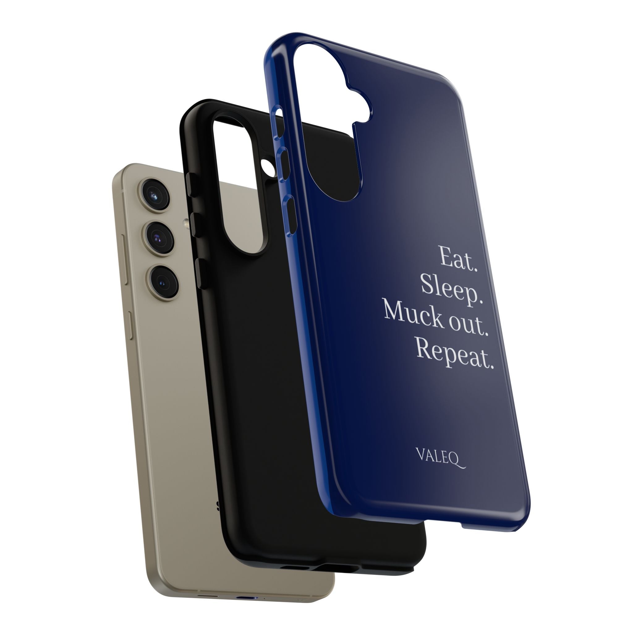 Eat. Sleep. Muck Out. Repeat. Tough Navy Phone Case