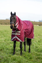 450g Ultimate Heavyweight Turnout Rug With Detachable Neck - Burgundy - VALEQ