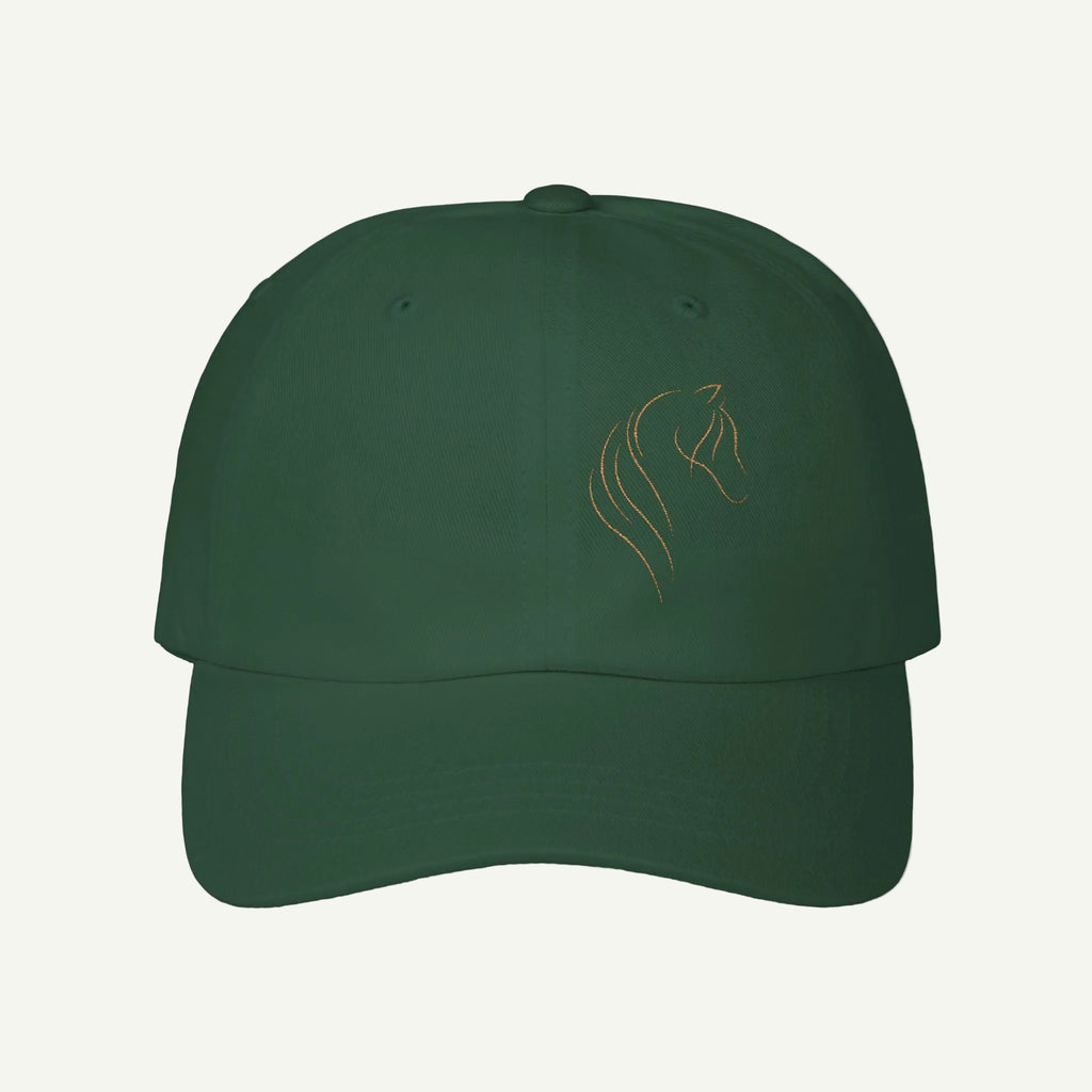 Green cap with a logo on a white background
