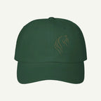 Green cap with a logo on a white background