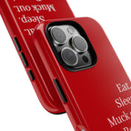 Eat. Sleep. Muck out. Repeat. Red Protective Phone Case