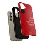 Eat. Sleep. Muck out. Repeat. Red Protective Phone Case