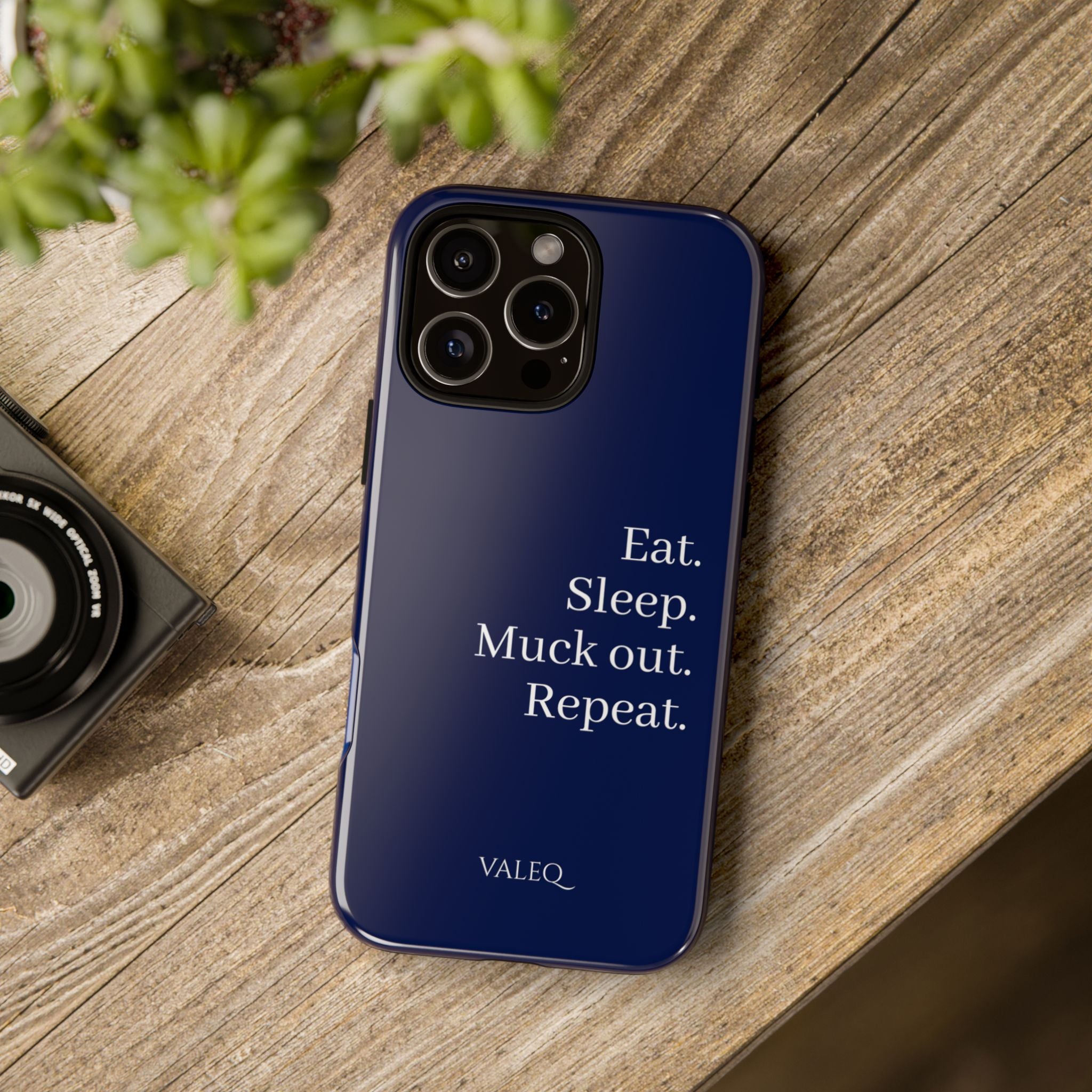 Eat. Sleep. Muck Out. Repeat. Tough Navy Phone Case