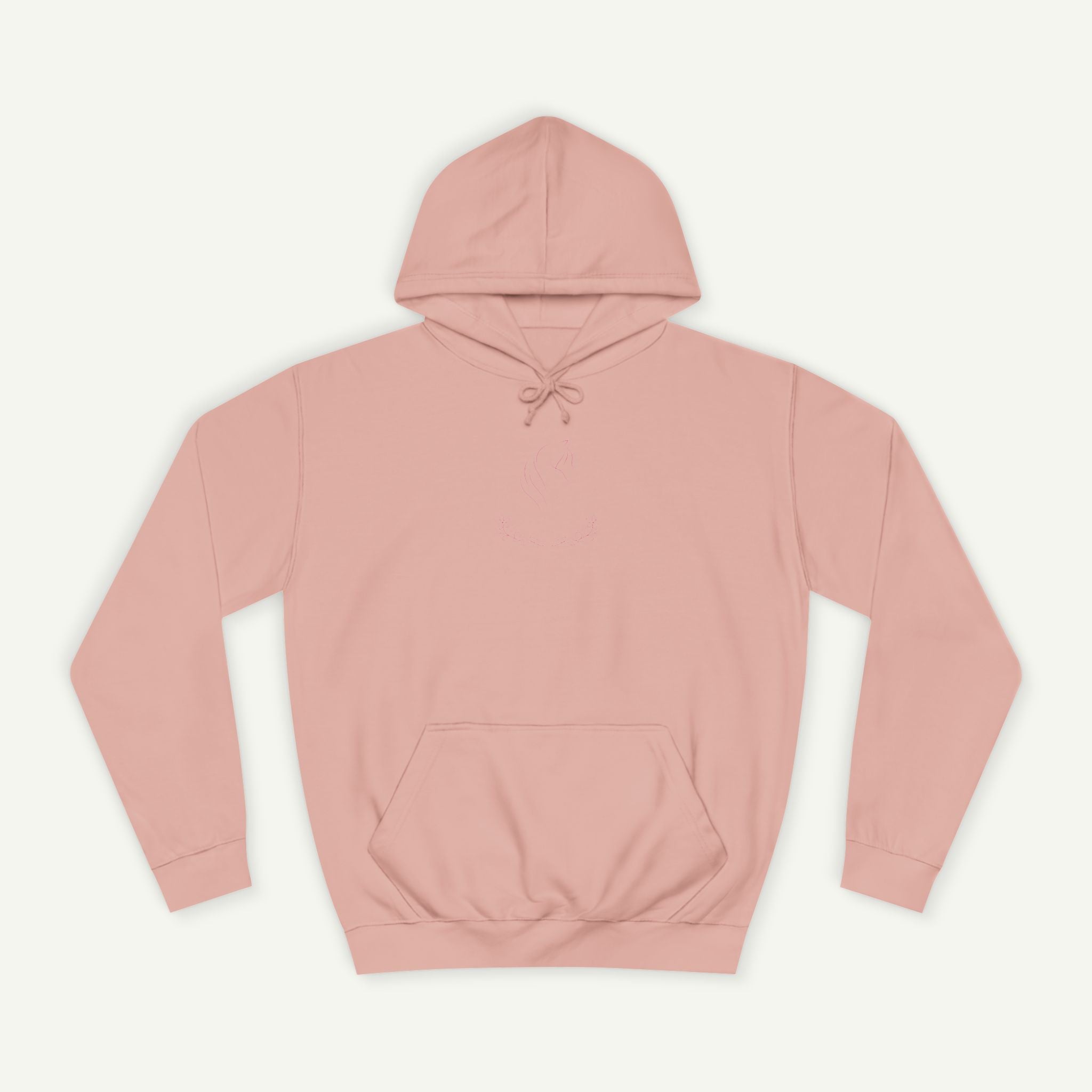 Pink hoodie on a light gray background