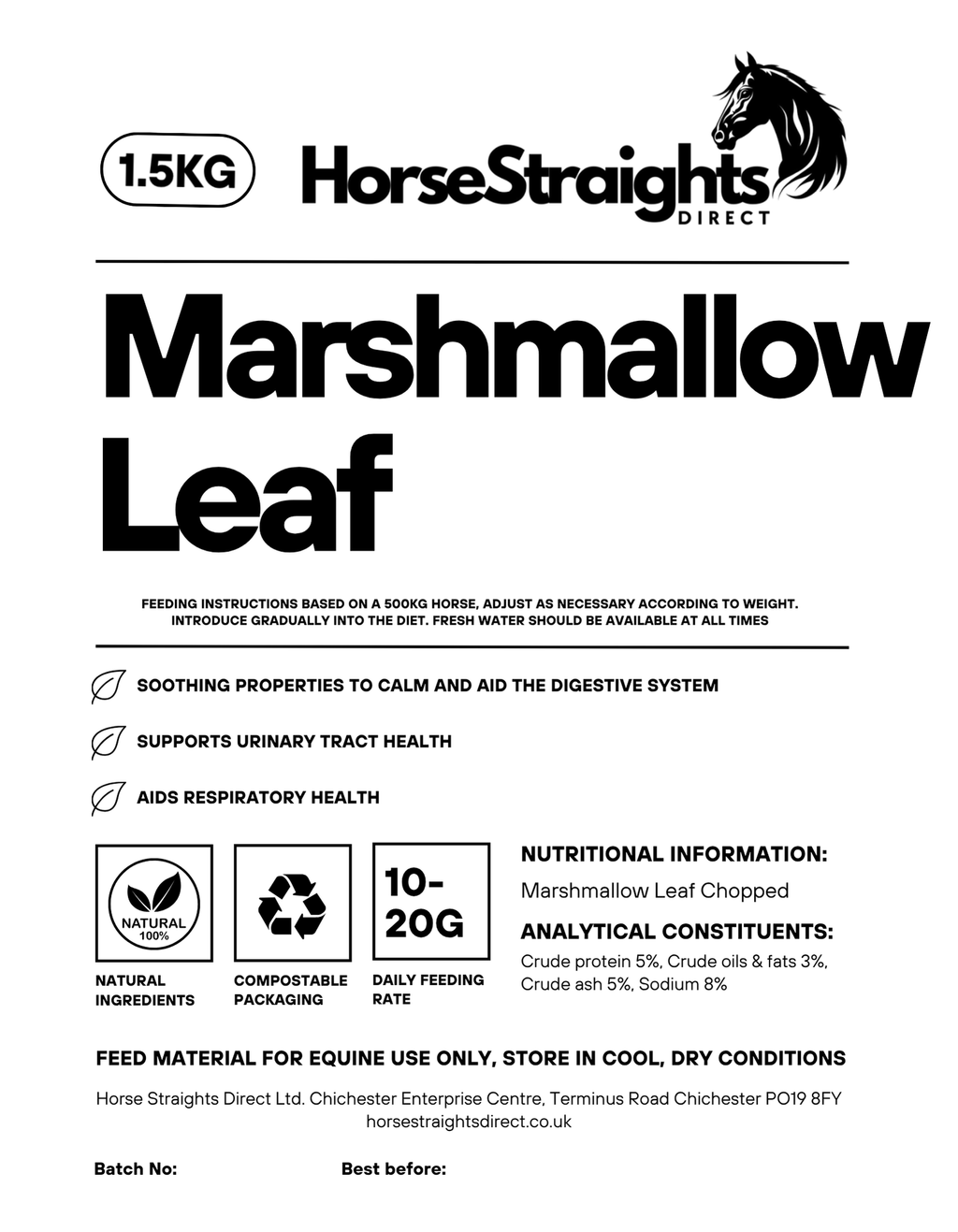 Chopped Marshmallow Leaf Natural Respiratory & Digestive Support