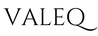 Black 'VALEQ' logo on a white background