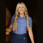 Cowgirl Technical Horse Tiding T-Shirt - Navy and Lilac - VALEQ