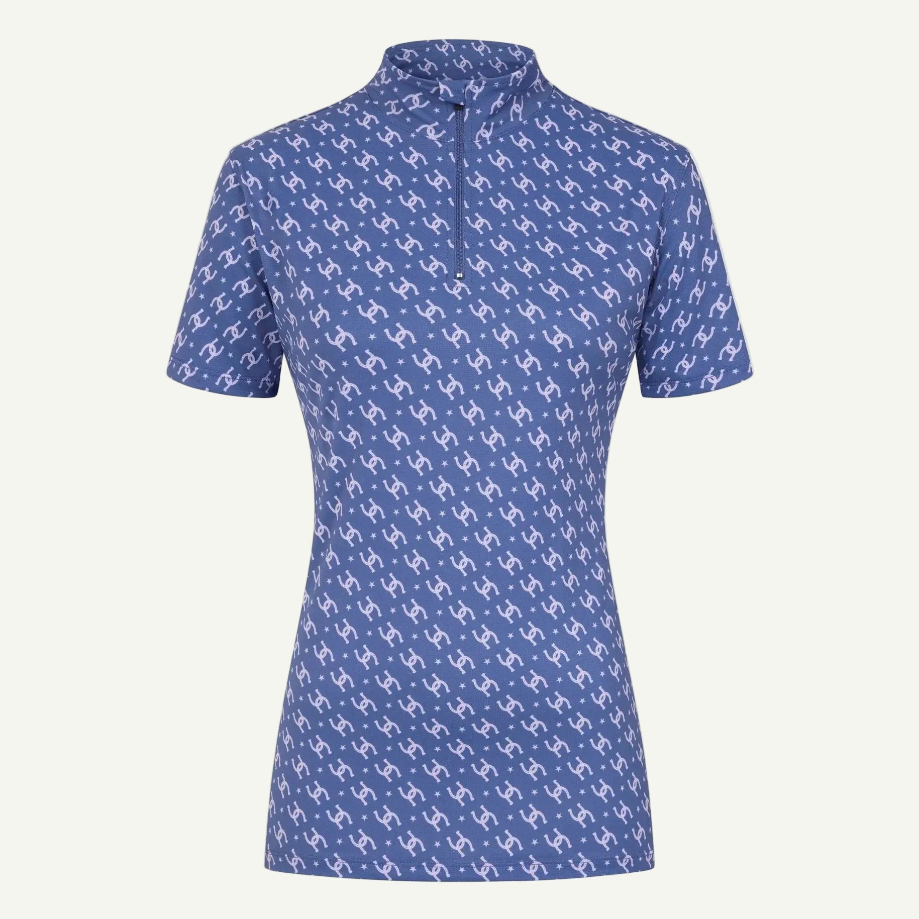 Cowgirl Technical Horse Tiding T-Shirt - Navy and Lilac - VALEQ