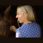 Cowgirl Technical Horse Tiding T-Shirt - Navy and Lilac - VALEQ