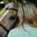 Cowgirl Technical Horse Tiding T-Shirt - Sage and White - VALEQ