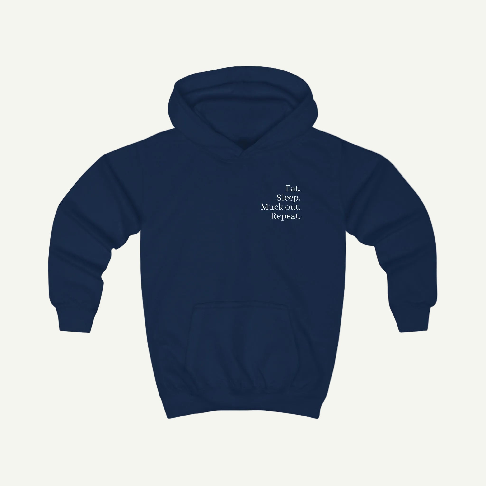 Eat. Sleep. Muck out. Repeat. Kids Hoodie - VALEQ
