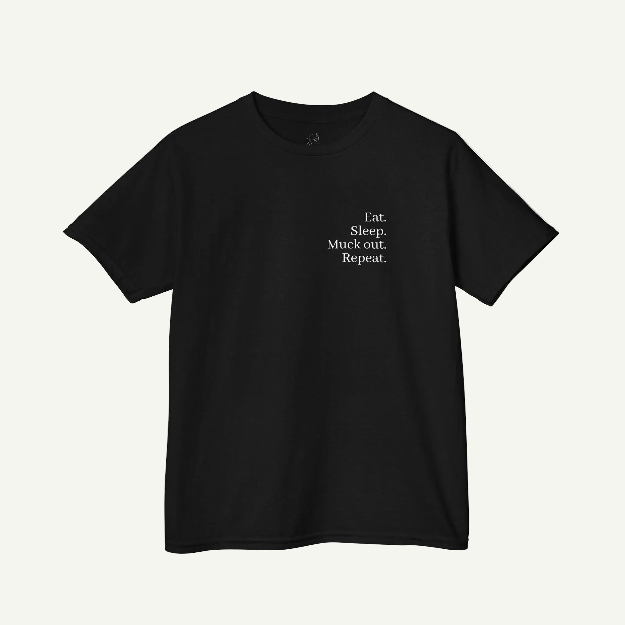 Eat. Sleep. Muck out. Repeat. Kids T-Shirt - VALEQ