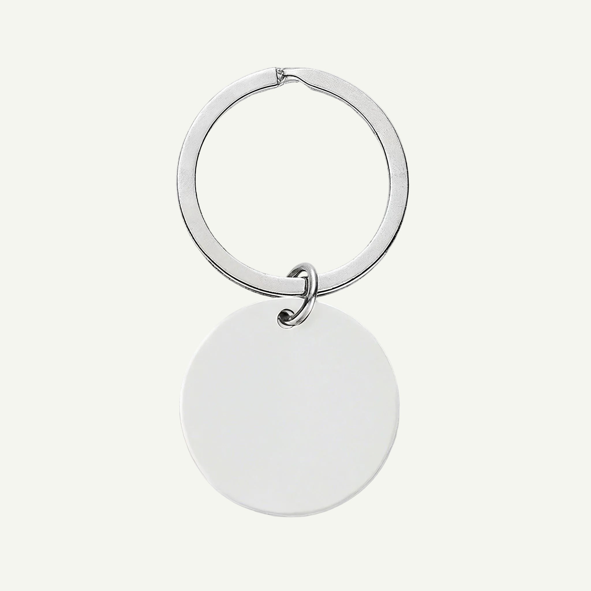 Engraved Personalised Stainless Steel Round Keychain - VALEQ