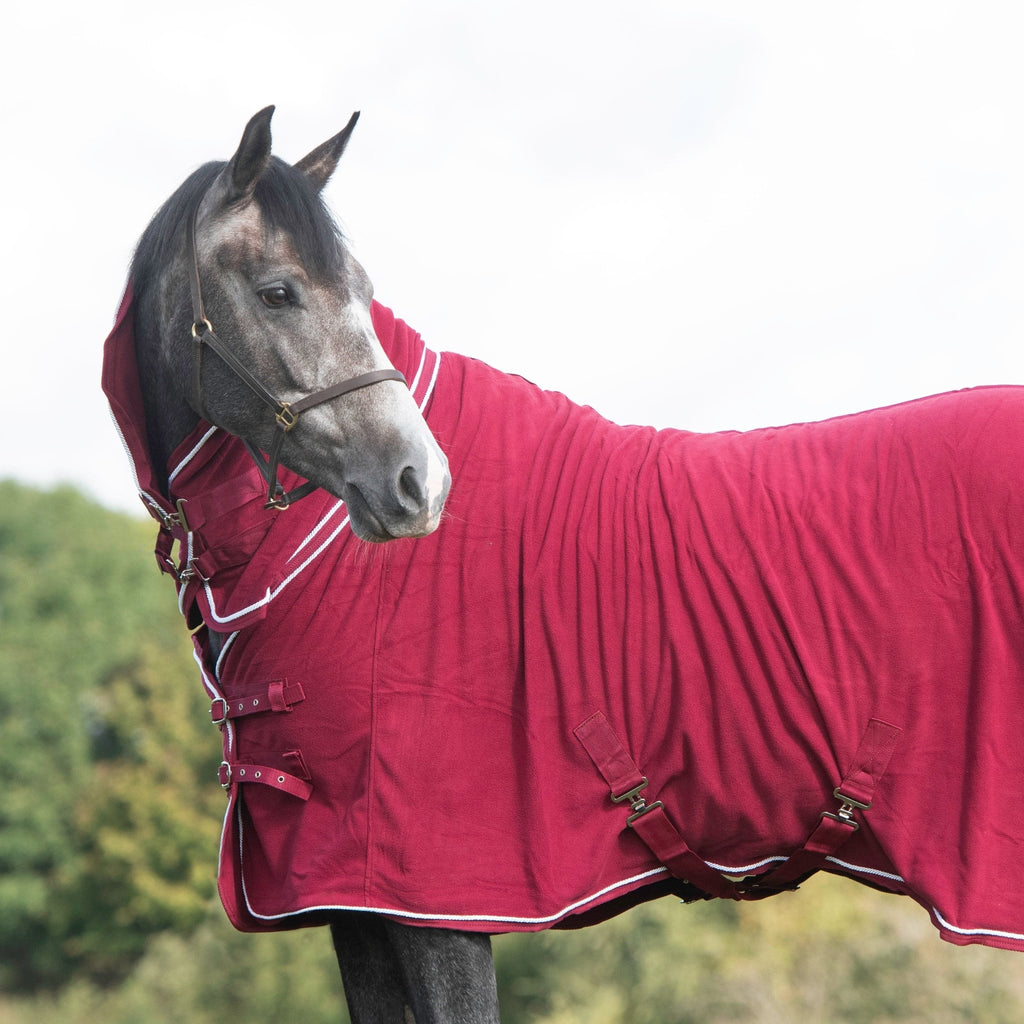 Fleece Rug With Neck Cover - Burgundy - VALEQ