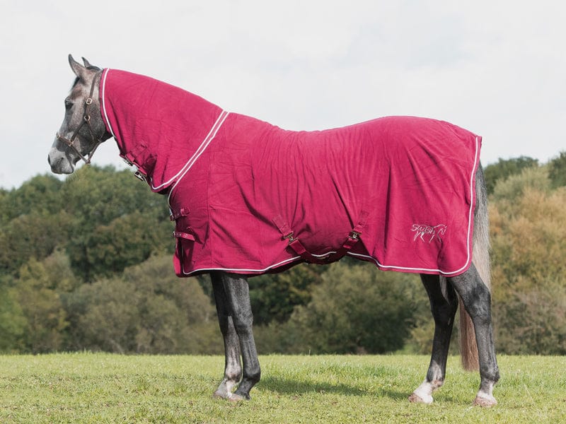 Fleece Rug With Neck Cover - Burgundy - VALEQ