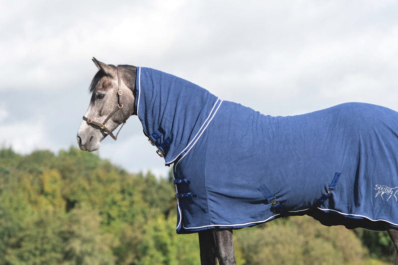 Fleece Rug With Neck Cover - Navy - VALEQ