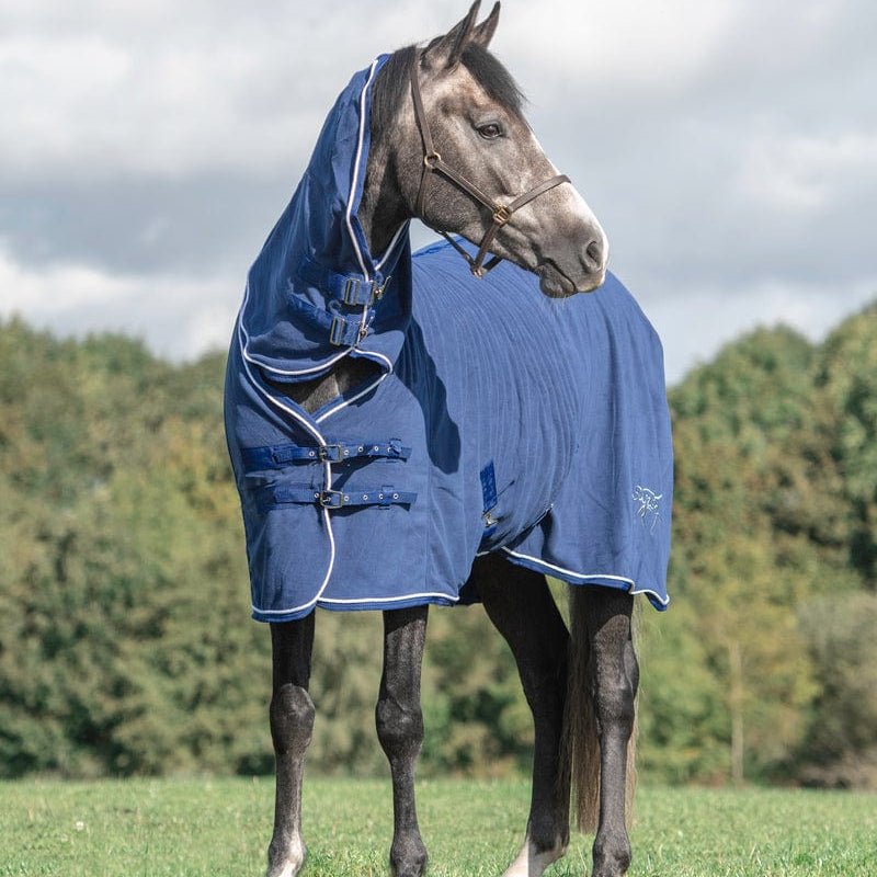 Fleece Rug With Neck Cover - Navy - VALEQ