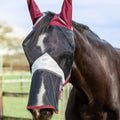 Horse Fly Mask With Nose - Burgundy - VALEQ