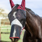 Horse Fly Mask With Nose - Burgundy - VALEQ