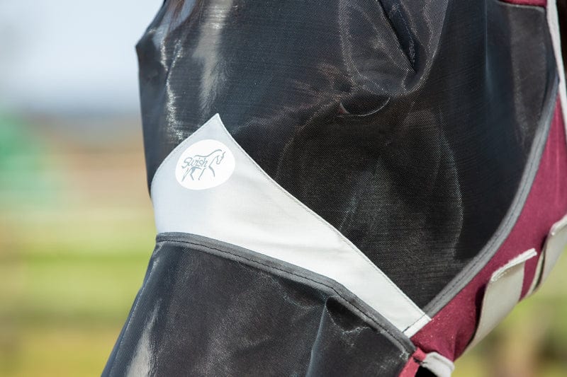 Horse Fly Mask With Nose - Burgundy - VALEQ