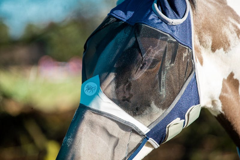 Horse Fly Mask With Nose - Navy - VALEQ