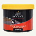 Jar of Lincoln Solid Hoof Oil with yellow lid on a white background