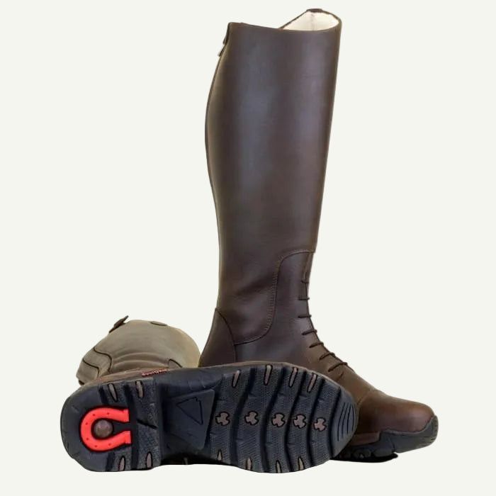 Nebraska Wool - lined Long Riding Field Boots - Brown - VALEQ