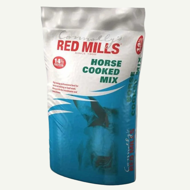 Red Mills horse cooked mix packaging on a white background