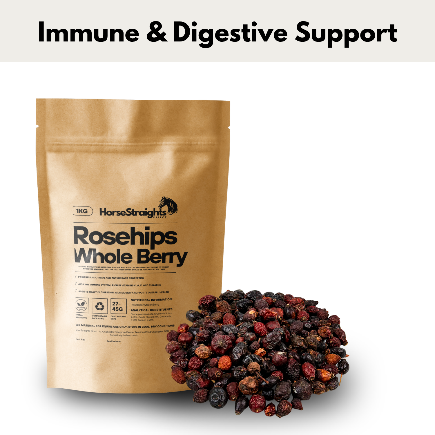 RoseHip Whole Berry Natural Vitamin C Supplement