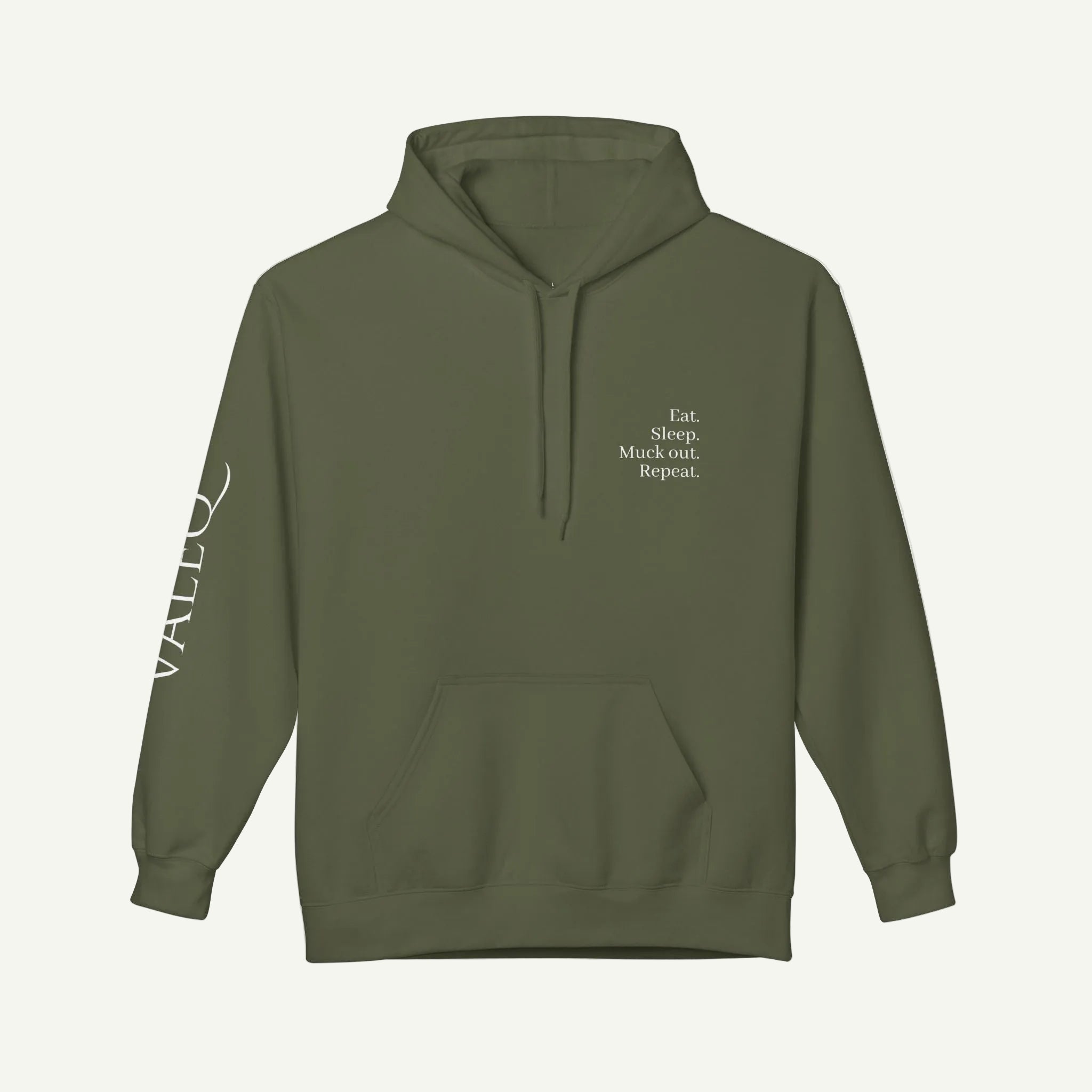 Unisex Eat. Sleep. Muck out. Repeat Hoodie - VALEQ