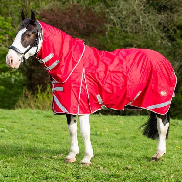WIDE FIT 100g Detachable Neck Turnout Rug - Red - VALEQ