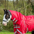 WIDE FIT 100g Detachable Neck Turnout Rug - Red - VALEQ