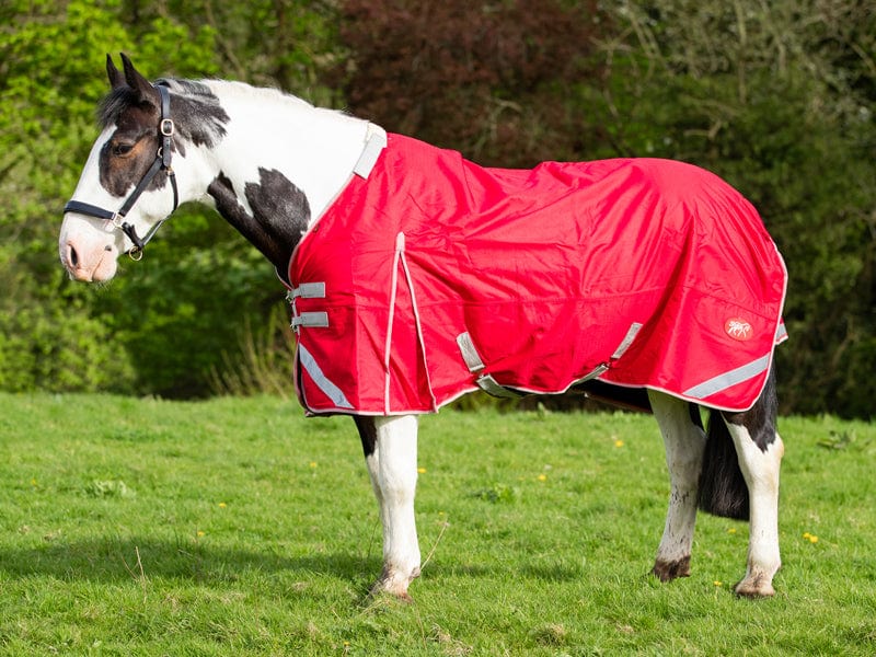 WIDE FIT 100g Detachable Neck Turnout Rug - Red - VALEQ